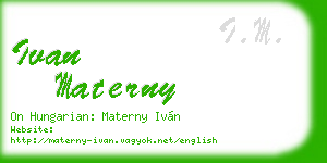 ivan materny business card